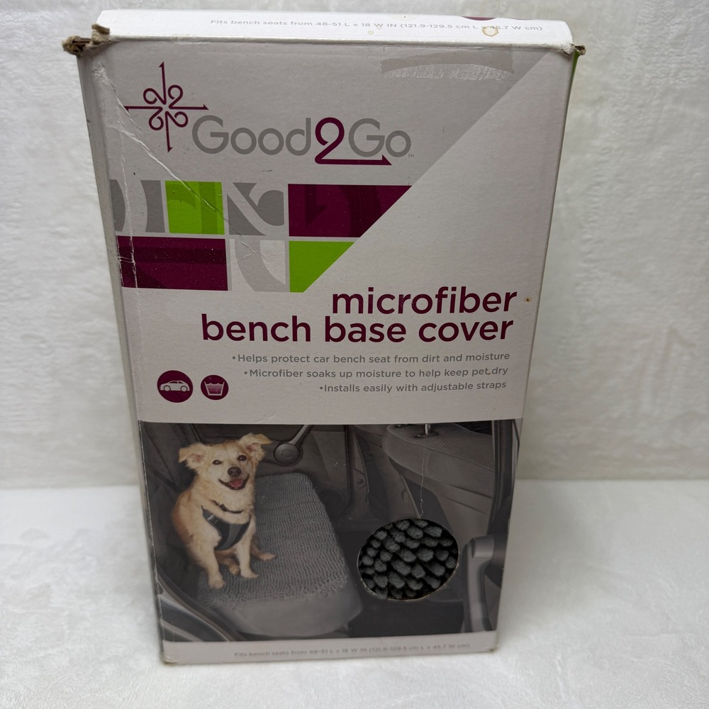New Good2Go Microfiber Bench Base Cover Gray Pet Car Seat Protector 48-51in Long